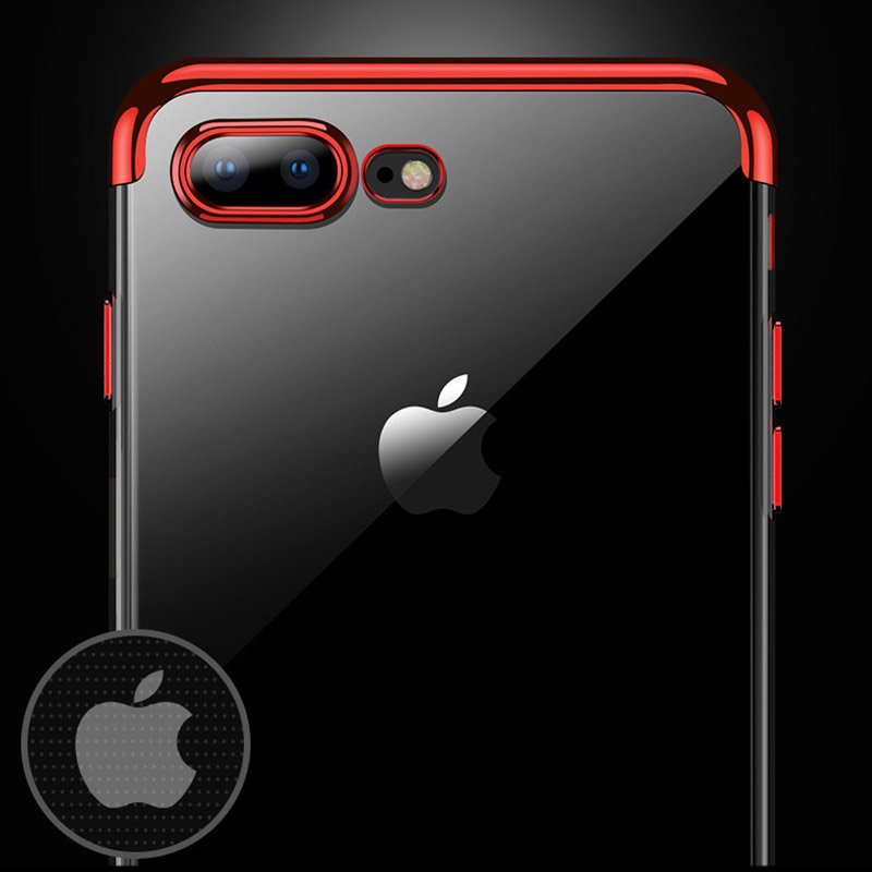 Pokrowiec silikonowy z ramk Electro czerwony Apple iPhone 8 Plus / 9