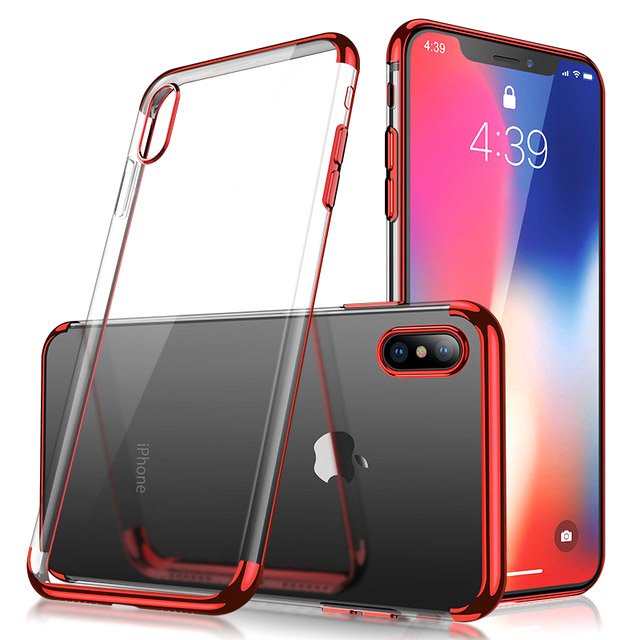 Pokrowiec silikonowy z ramką Electro czerwony Apple iPhone XS Pokrowiec silikonowy z ramką Electro czerwony Apple iPhone XS