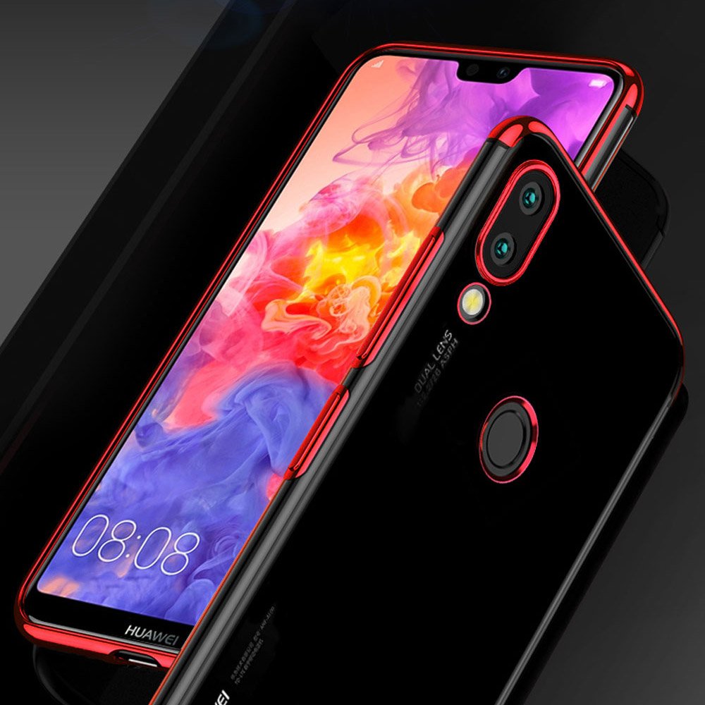 Pokrowiec silikonowy z ramką Electro czerwony Huawei P Smart 2019 / 4 Pokrowiec silikonowy z ramką Electro czerwony Huawei P Smart 2019 / 4