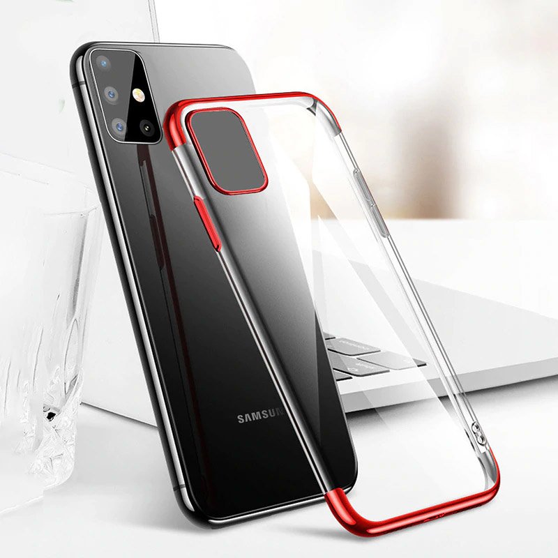 Pokrowiec silikonowy z ramk Electro czerwony Samsung Galaxy A71 / 4