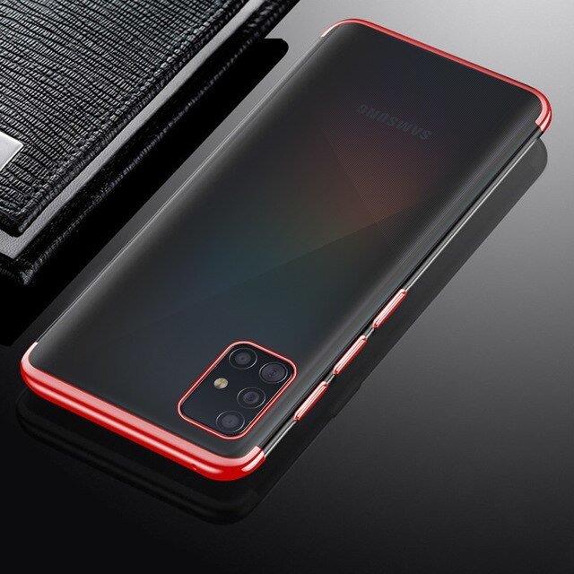 Pokrowiec silikonowy z ramką Electro czerwony Samsung Galaxy A72 4G / 3 Pokrowiec silikonowy z ramką Electro czerwony Samsung Galaxy A72 4G / 3