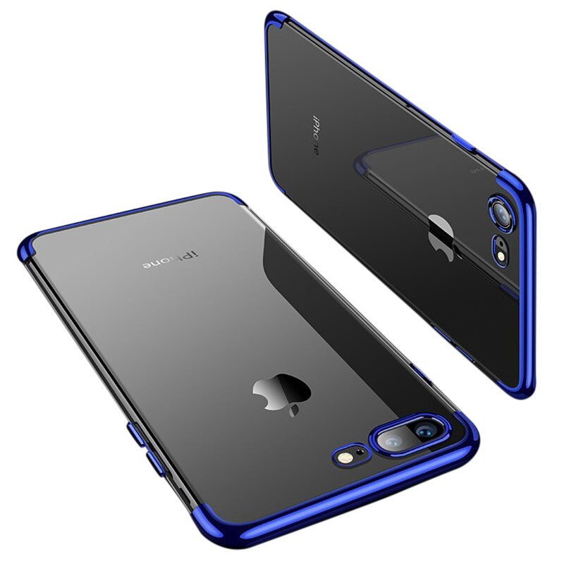 Pokrowiec silikonowy z ramk Electro niebieski Apple iPhone 8 Plus