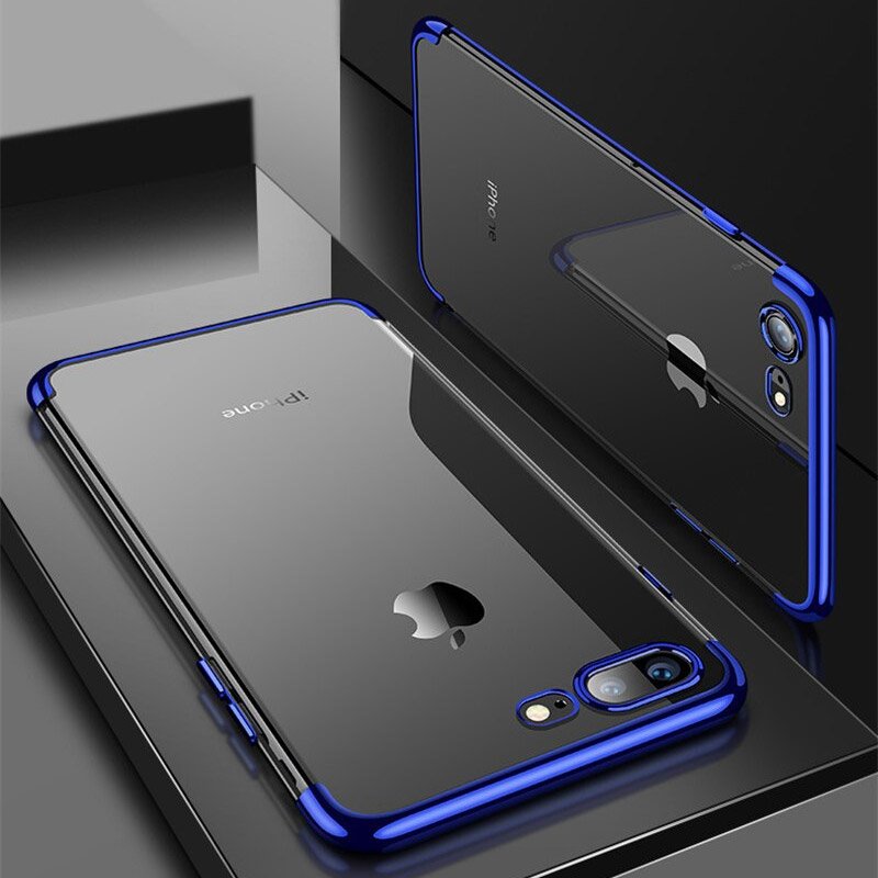 Pokrowiec silikonowy z ramk Electro niebieski Apple iPhone 8 Plus / 2