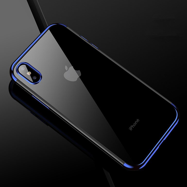 Pokrowiec silikonowy z ramką Electro niebieski Apple iPhone X / 10 Pokrowiec silikonowy z ramką Electro niebieski Apple iPhone X / 10