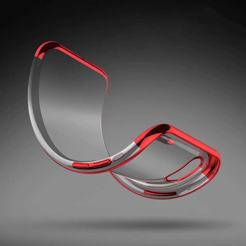 Pokrowiec silikonowy z ramką Electro niebieski Apple iPhone X / 4 Pokrowiec silikonowy z ramką Electro niebieski Apple iPhone X / 4