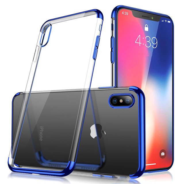 Pokrowiec silikonowy z ramką Electro niebieski Apple iPhone XS Pokrowiec silikonowy z ramką Electro niebieski Apple iPhone XS