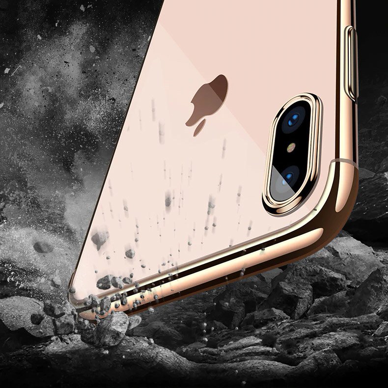 Pokrowiec silikonowy z ramką Electro niebieski Apple iPhone XS / 8 Pokrowiec silikonowy z ramką Electro niebieski Apple iPhone XS / 8