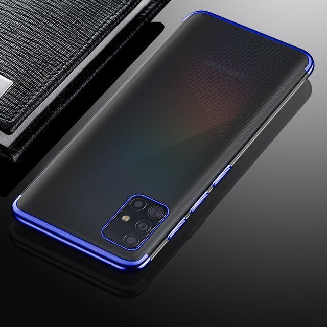 Pokrowiec silikonowy z ramk Electro niebieski Samsung Galaxy A41 / 3