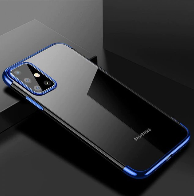 Pokrowiec silikonowy z ramk Electro niebieski Samsung Galaxy A41 / 5