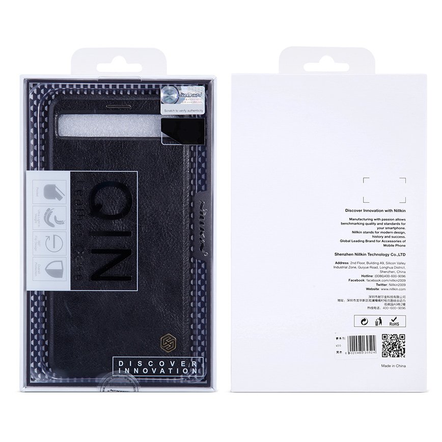 Pokrowiec sk�rzany Nillkin Qin bia�y Samsung Galaxy S9 Plus / 10