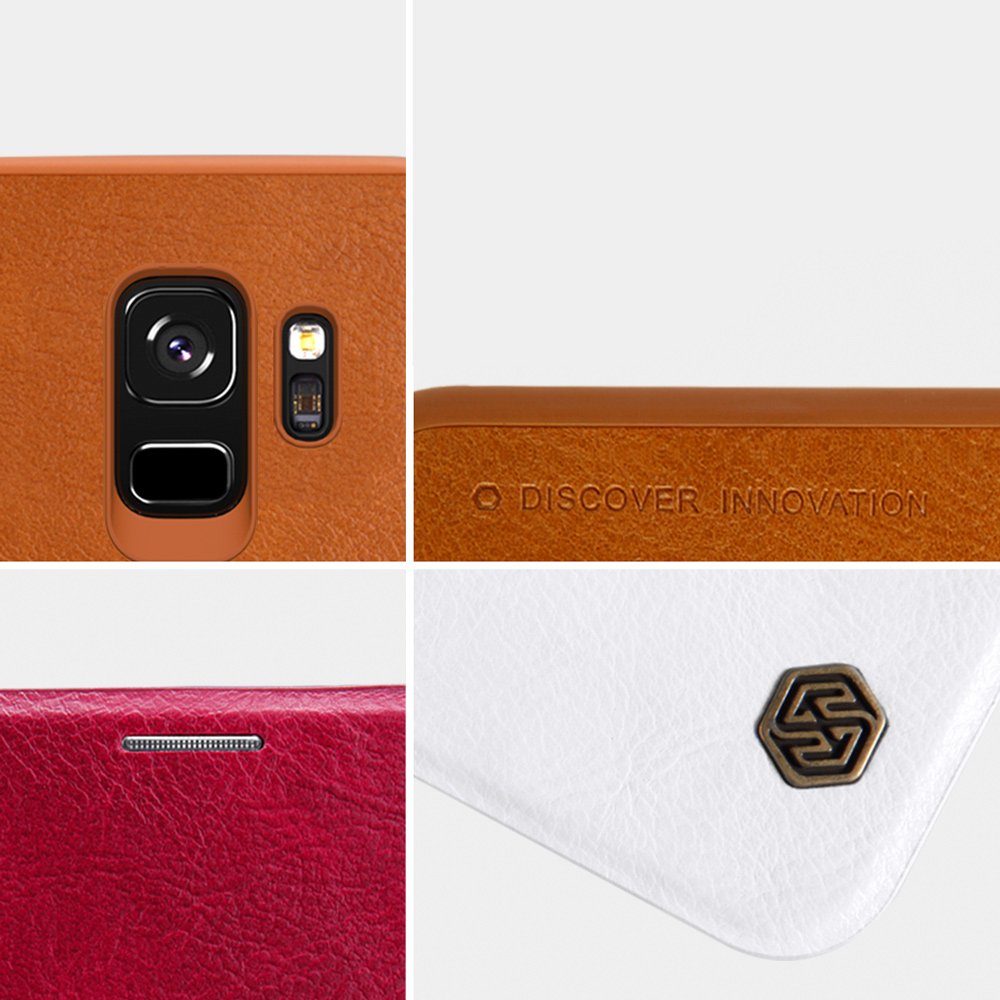 Pokrowiec sk�rzany Nillkin Qin bia�y Samsung Galaxy S9 Plus / 6