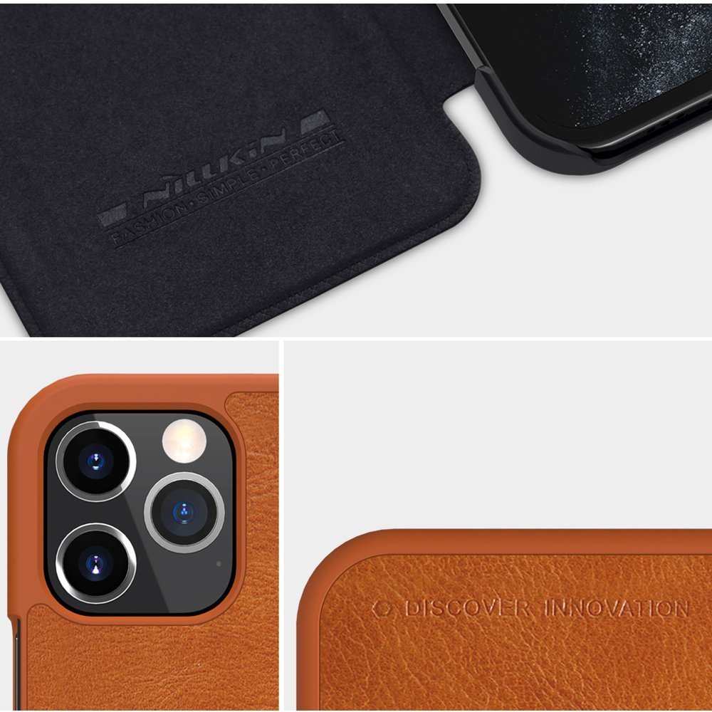 Pokrowiec skórzany Nillkin Qin brązowy Apple iPhone 12 Pro / 11 Pokrowiec skórzany Nillkin Qin brązowy Apple iPhone 12 Pro / 11