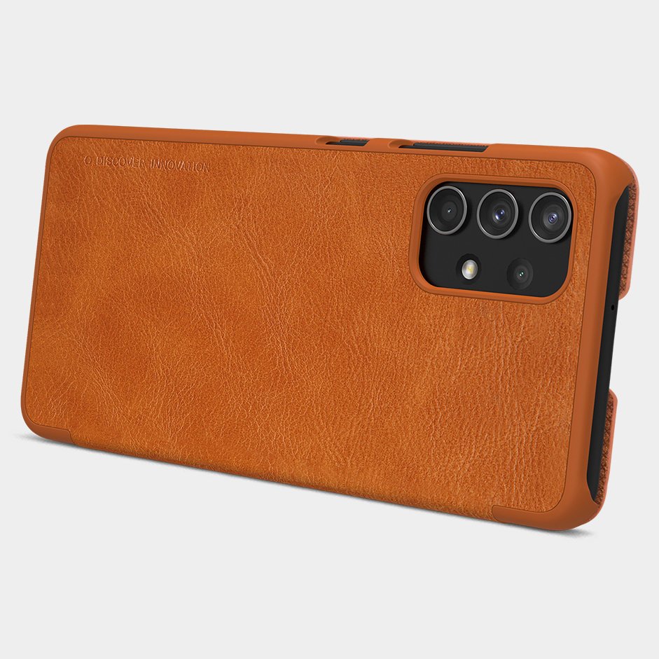 Pokrowiec sk�rzany Nillkin Qin br�zowy Samsung A32 4G / 10