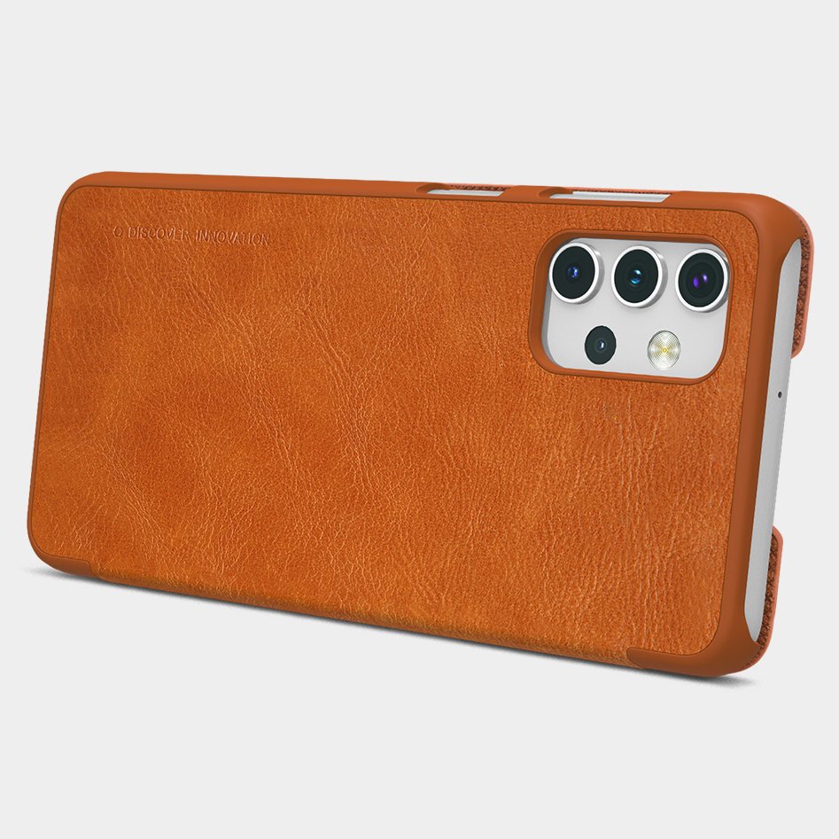 Pokrowiec sk�rzany Nillkin Qin br�zowy Samsung A32 5G / 8