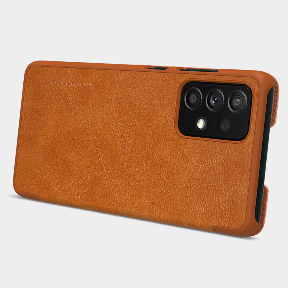 Pokrowiec sk�rzany Nillkin Qin br�zowy Samsung A52 5G / 9