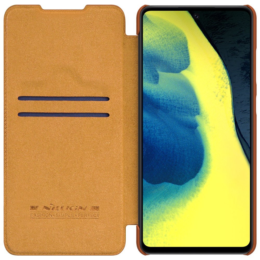 Pokrowiec skórzany Nillkin Qin brązowy Samsung Galaxy A72 4G / 6 Pokrowiec skórzany Nillkin Qin brązowy Samsung Galaxy A72 4G / 6