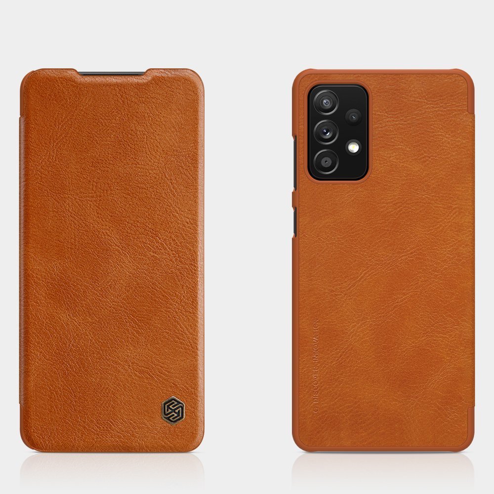 Pokrowiec skórzany Nillkin Qin brązowy Samsung Galaxy A72 4G / 8 Pokrowiec skórzany Nillkin Qin brązowy Samsung Galaxy A72 4G / 8