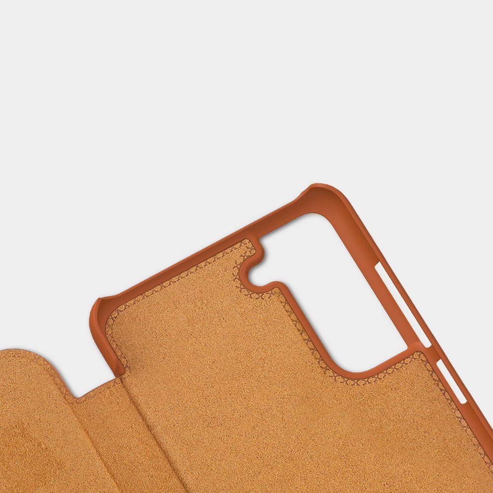 Pokrowiec sk�rzany Nillkin Qin br�zowy Samsung Galaxy S21 FE 5G / 12