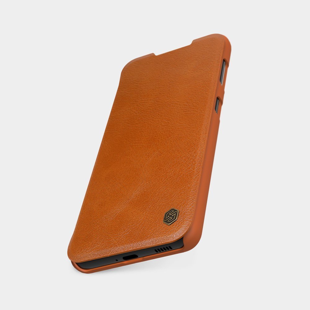 Pokrowiec sk�rzany Nillkin Qin br�zowy Samsung Galaxy S21 Plus 5G / 9