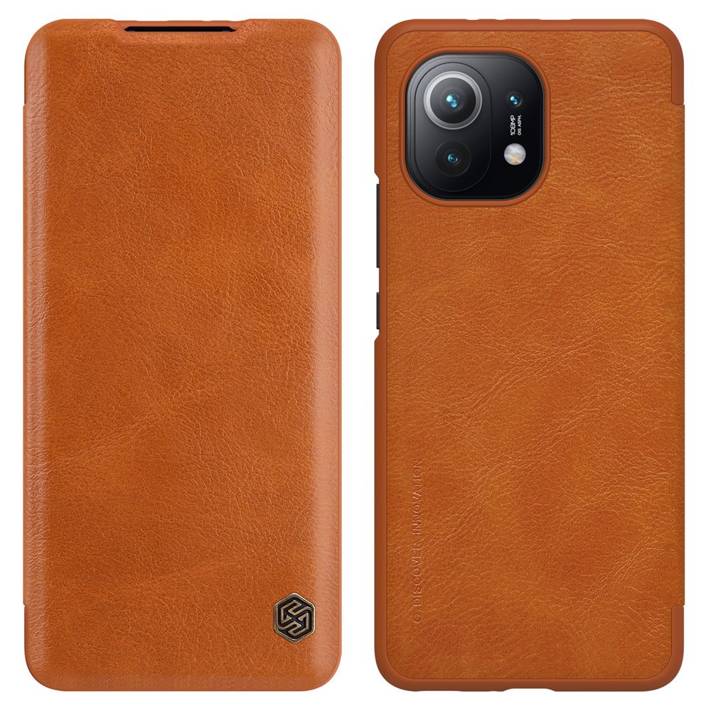 Pokrowiec sk�rzany Nillkin Qin br�zowy Xiaomi Mi 11 Lite 5G