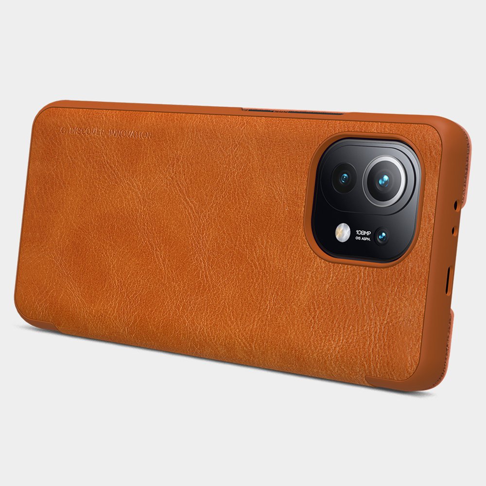 Pokrowiec sk�rzany Nillkin Qin br�zowy Xiaomi Mi 11 Lite 5G / 8