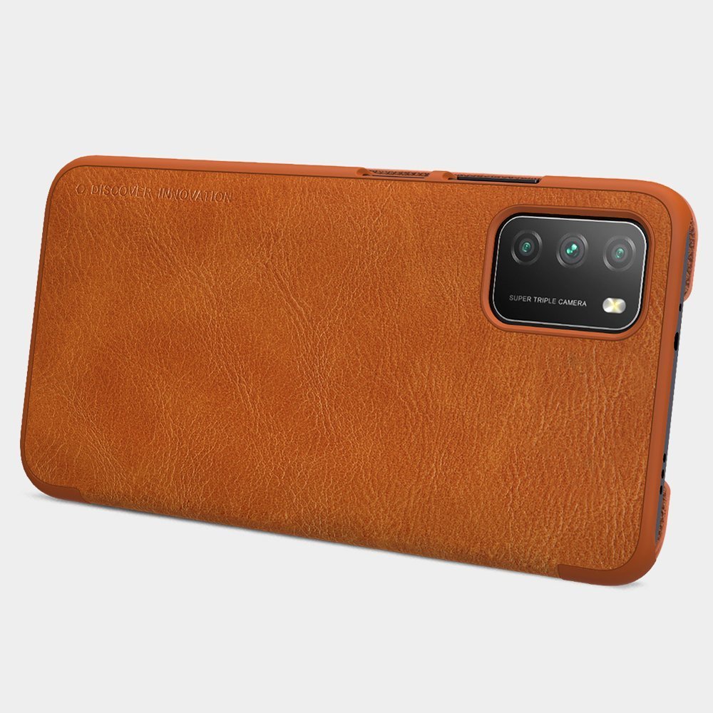 Pokrowiec sk�rzany Nillkin Qin br�zowy Xiaomi POCO M3 / 7