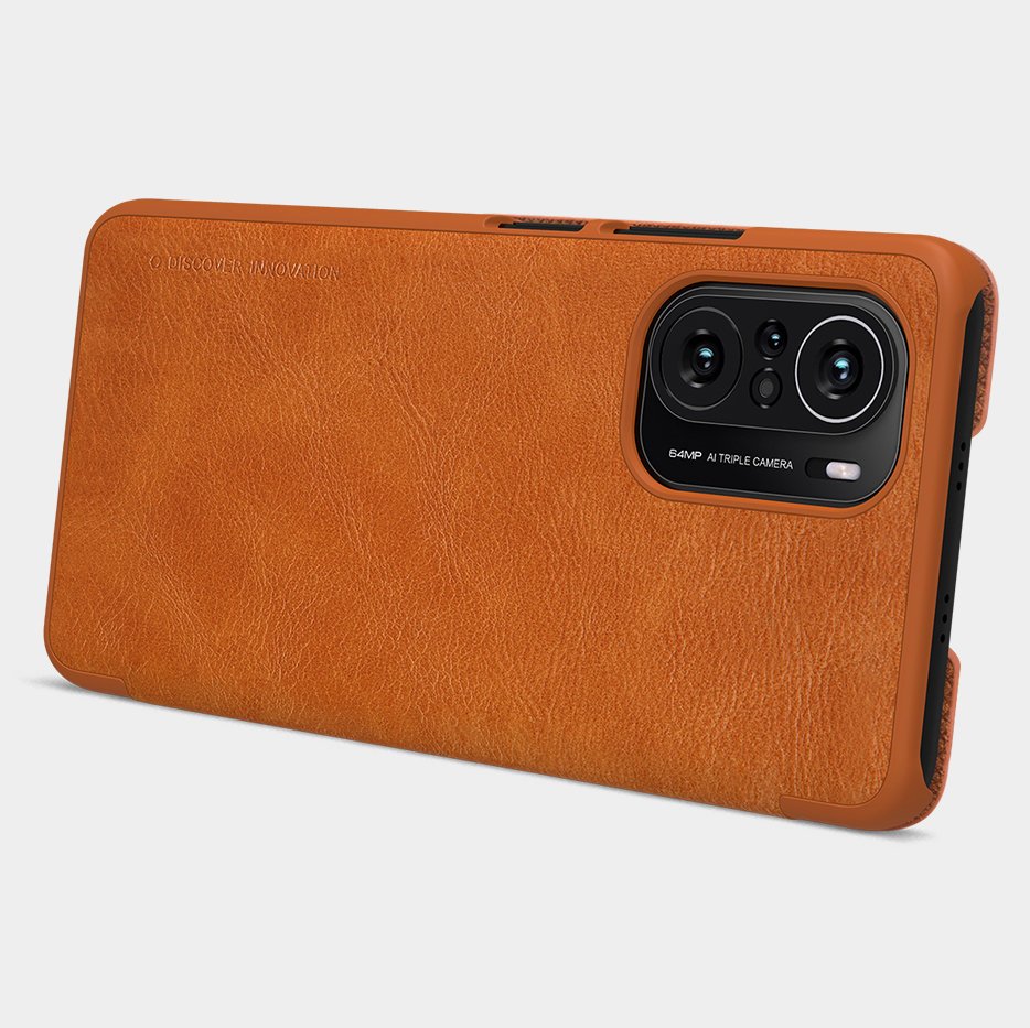 Pokrowiec sk�rzany Nillkin Qin br�zowy Xiaomi Redmi K40 Pro / 10