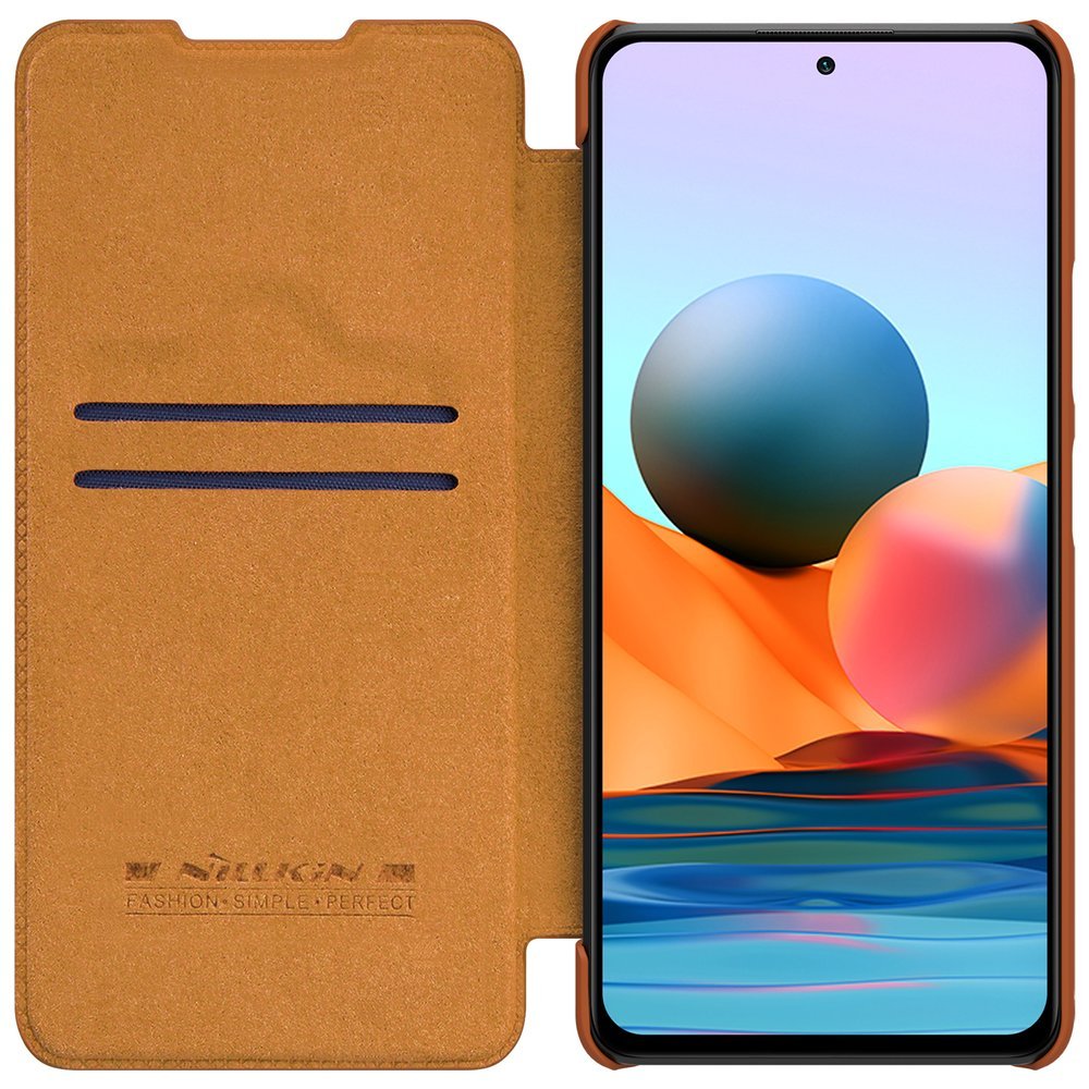 Pokrowiec sk�rzany Nillkin Qin br�zowy Xiaomi Redmi Note 10 Pro / 6