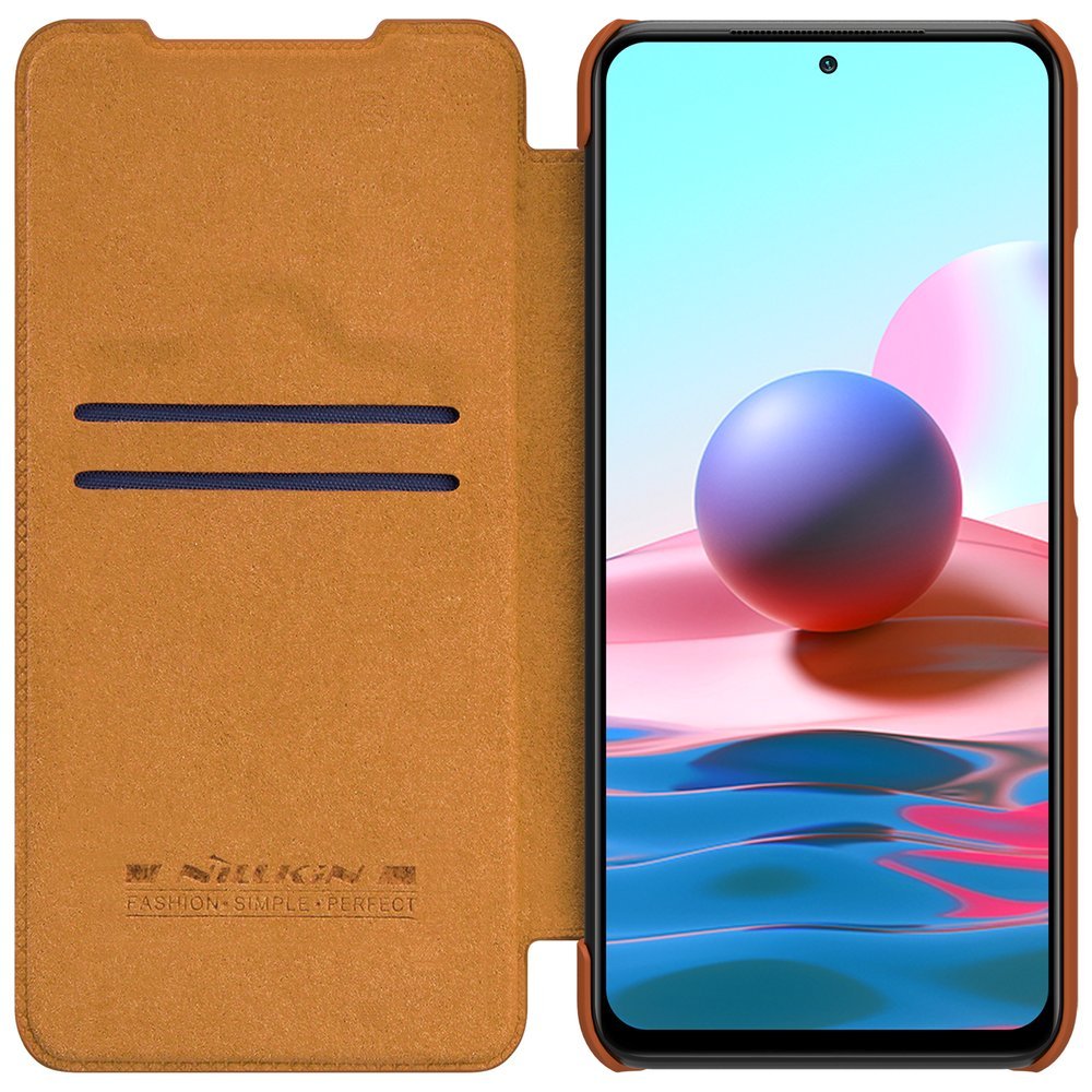 Pokrowiec sk�rzany Nillkin Qin br�zowy Xiaomi Redmi Note 10S / 6