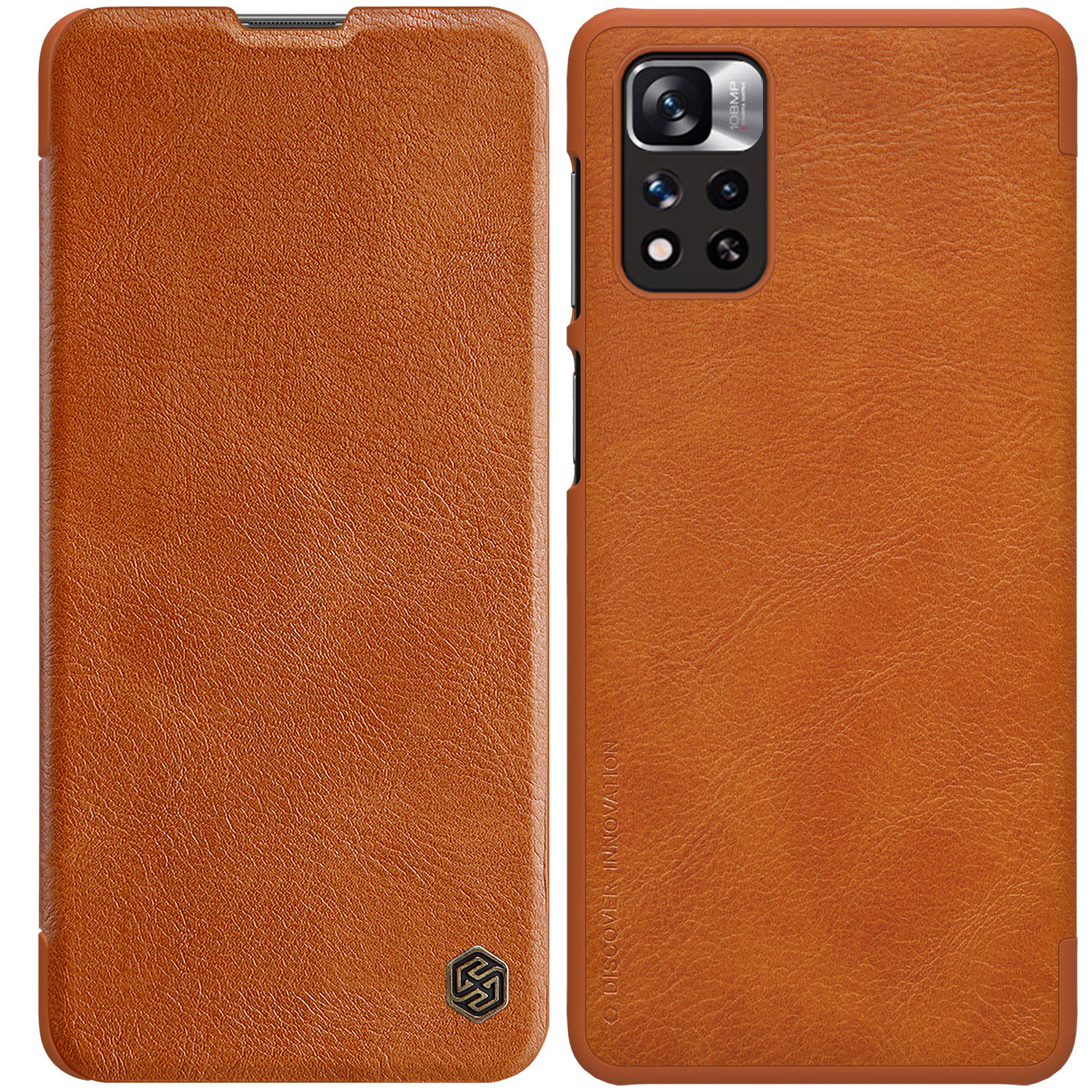 Pokrowiec sk�rzany Nillkin Qin br�zowy Xiaomi Redmi Note 11 Pro Plus 5G
