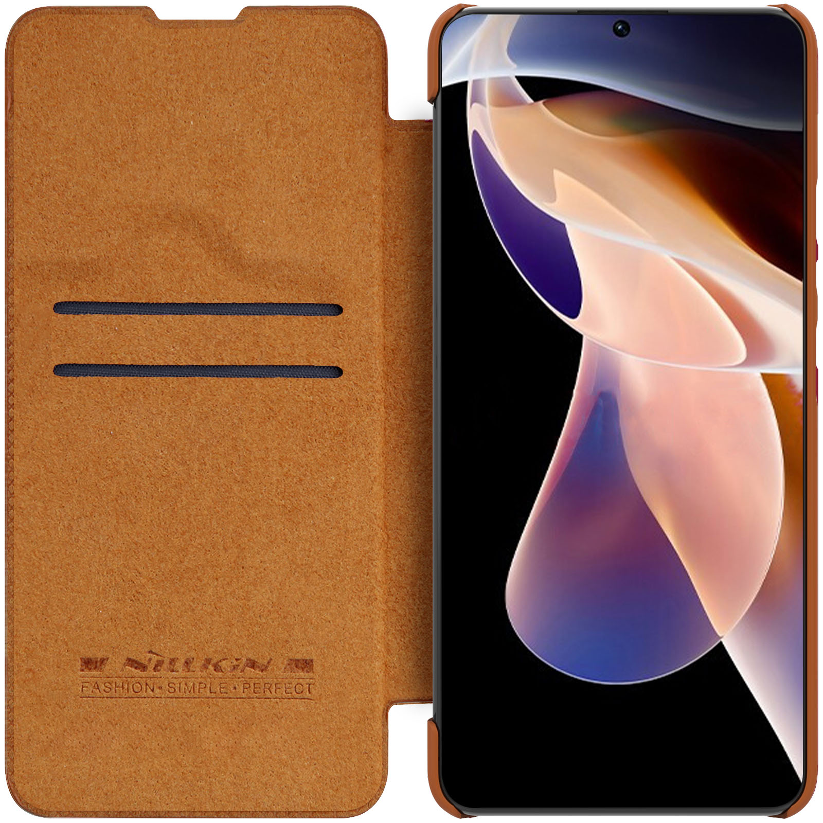 Pokrowiec sk�rzany Nillkin Qin br�zowy Xiaomi Redmi Note 11 Pro Plus 5G / 7