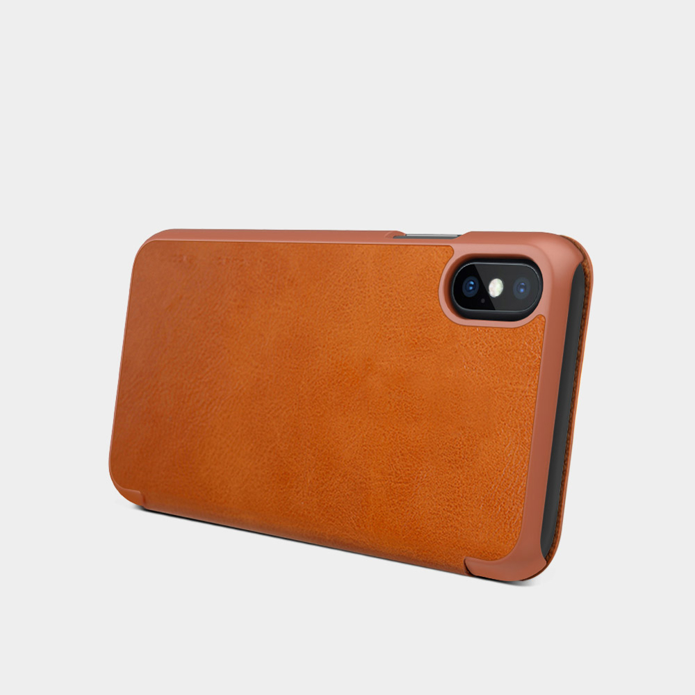 Pokrowiec skórzany Nillkin Qin czarny Apple iPhone XS / 12 Pokrowiec skórzany Nillkin Qin czarny Apple iPhone XS / 12