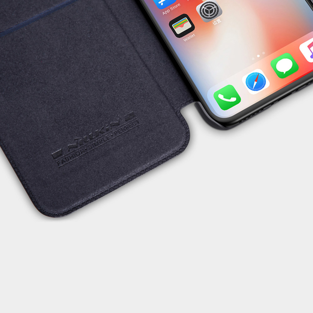 Pokrowiec skórzany Nillkin Qin czarny Apple iPhone XS / 9 Pokrowiec skórzany Nillkin Qin czarny Apple iPhone XS / 9