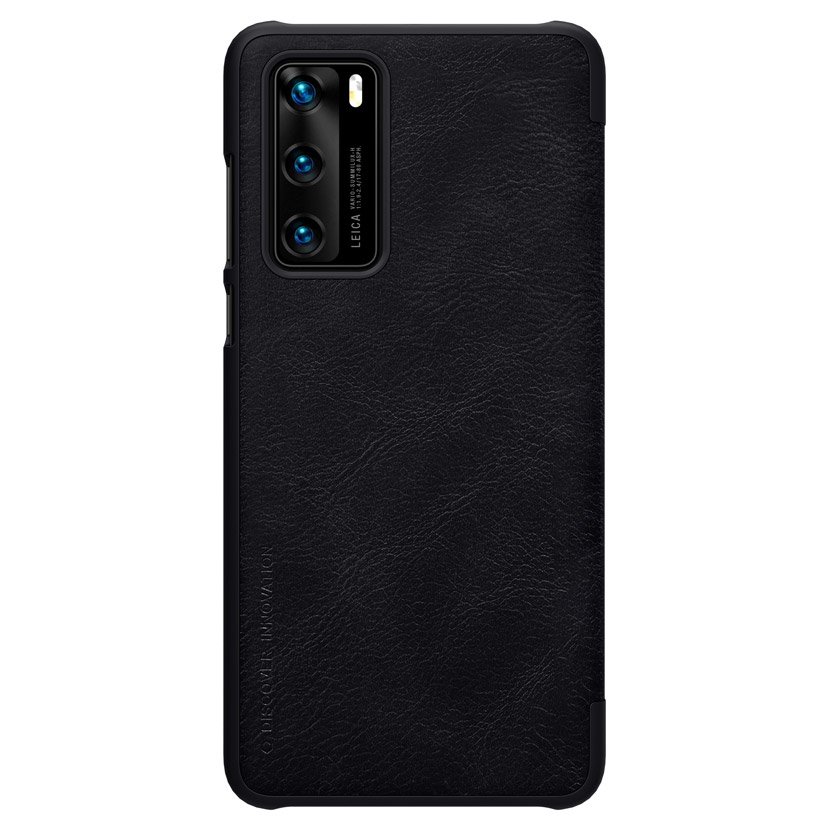 Pokrowiec skórzany Nillkin Qin czarny Huawei P40 Lite / 2 Pokrowiec skórzany Nillkin Qin czarny Huawei P40 Lite / 2
