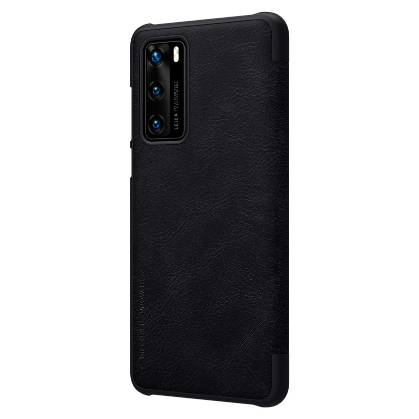 Pokrowiec skórzany Nillkin Qin czarny Huawei P40 Lite / 3 Pokrowiec skórzany Nillkin Qin czarny Huawei P40 Lite / 3
