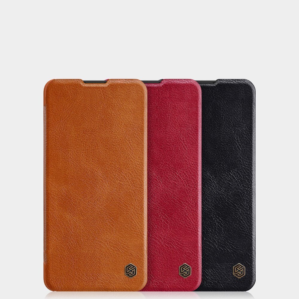 Pokrowiec skórzany Nillkin Qin czarny Huawei P40 Lite / 5 Pokrowiec skórzany Nillkin Qin czarny Huawei P40 Lite / 5