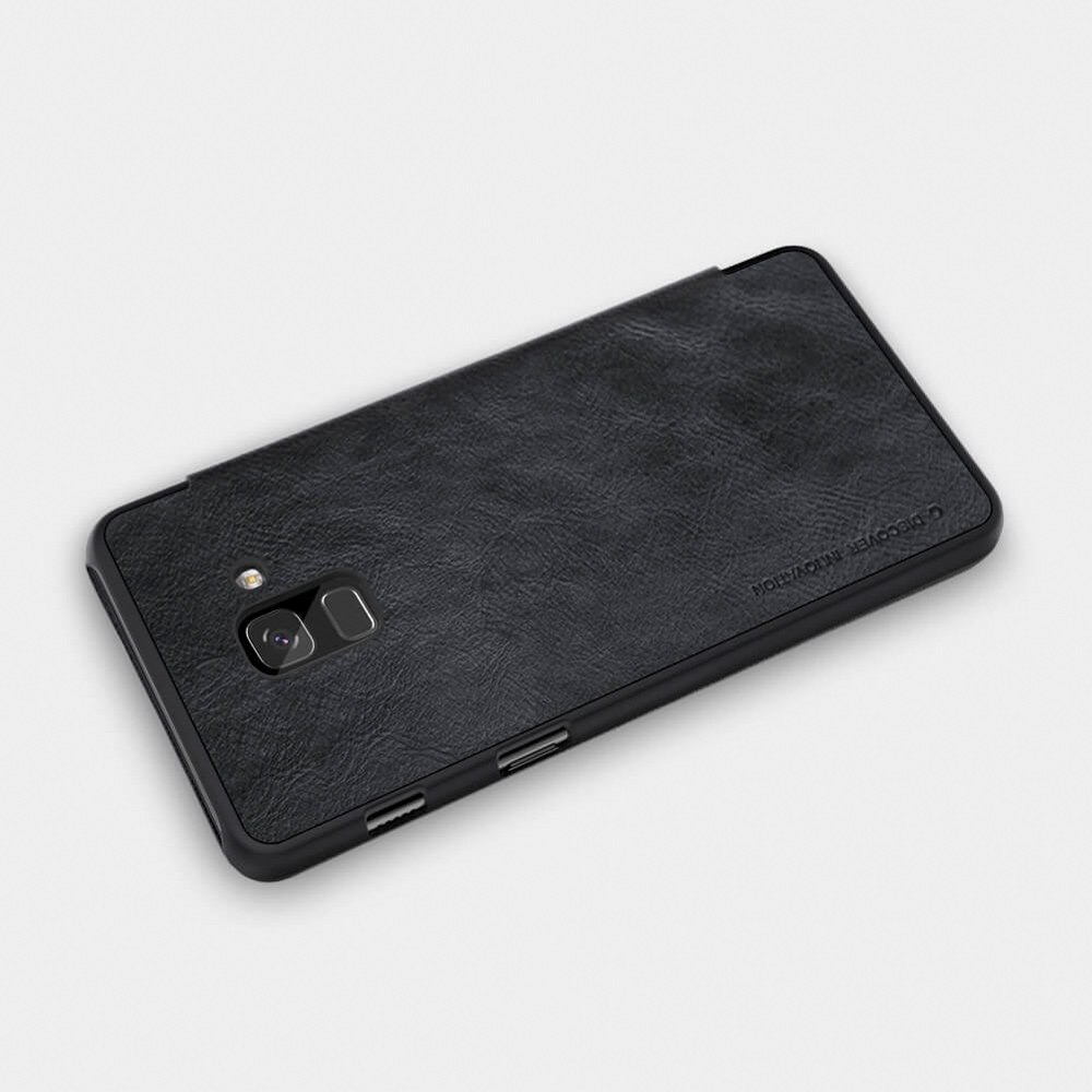 Pokrowiec sk�rzany Nillkin Qin czarny Samsung Galaxy A8 (2018) A530 / 7
