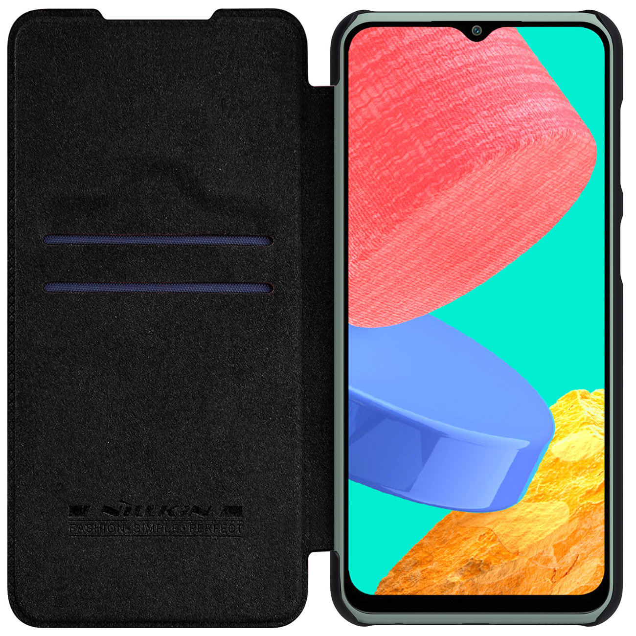 Pokrowiec sk�rzany Nillkin Qin czarny Samsung Galaxy M33 5G / 7