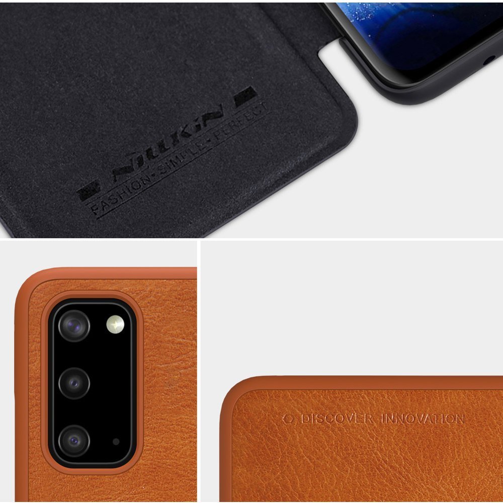 Pokrowiec sk�rzany Nillkin Qin czarny Samsung Galaxy S20 / 11