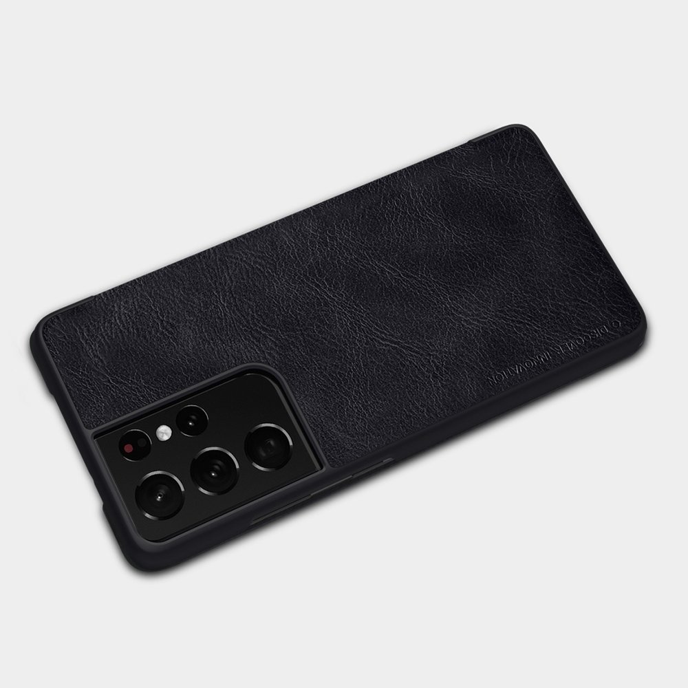 Pokrowiec sk�rzany Nillkin Qin czarny Samsung Galaxy S21 Ultra 5G / 7