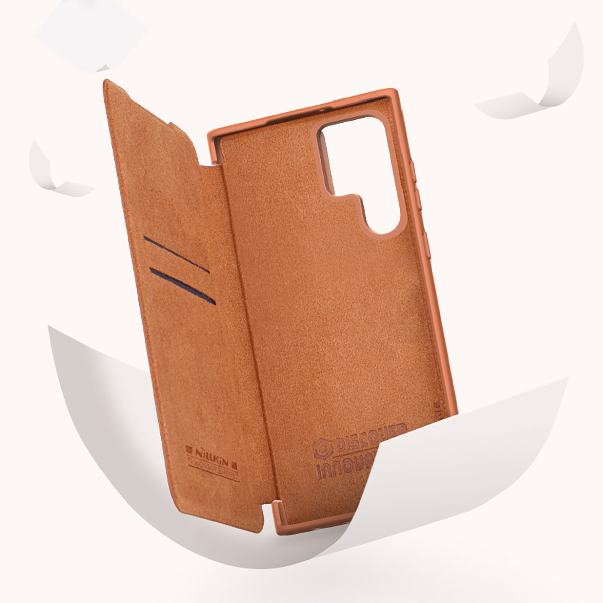 Pokrowiec skórzany Nillkin Qin czarny Samsung Galaxy S22 Ultra / 12 Pokrowiec skórzany Nillkin Qin czarny Samsung Galaxy S22 Ultra / 12