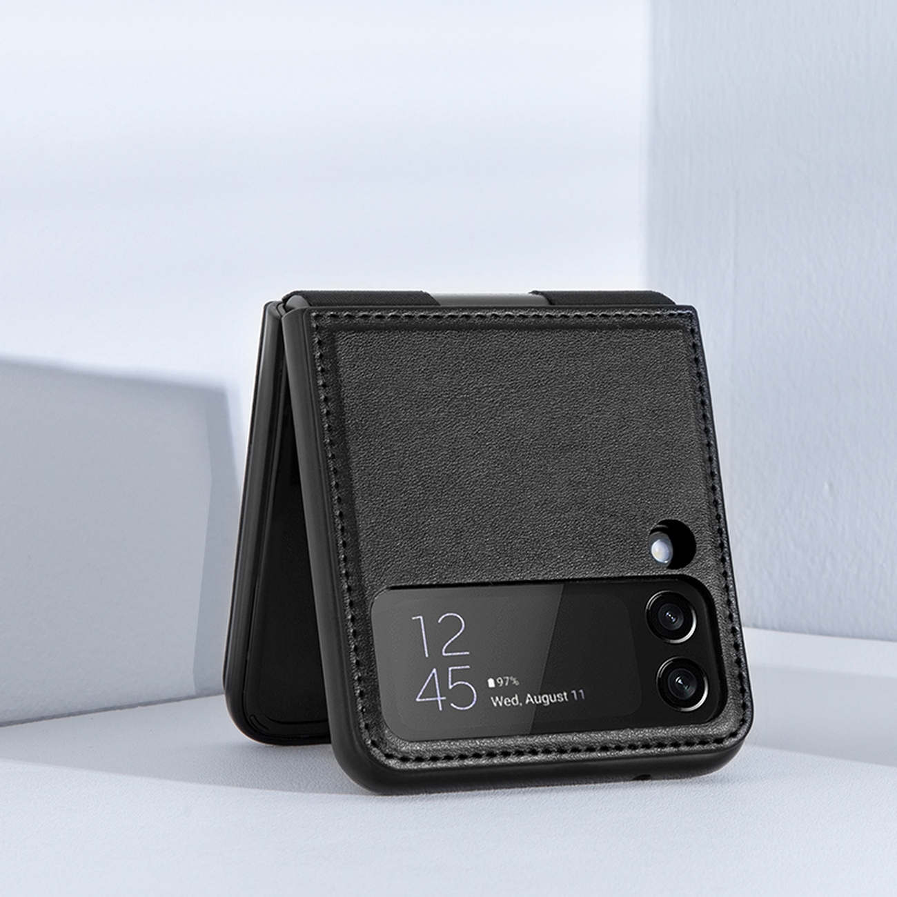 Pokrowiec sk�rzany Nillkin Qin czarny Samsung Galaxy Z Flip 3 / 7