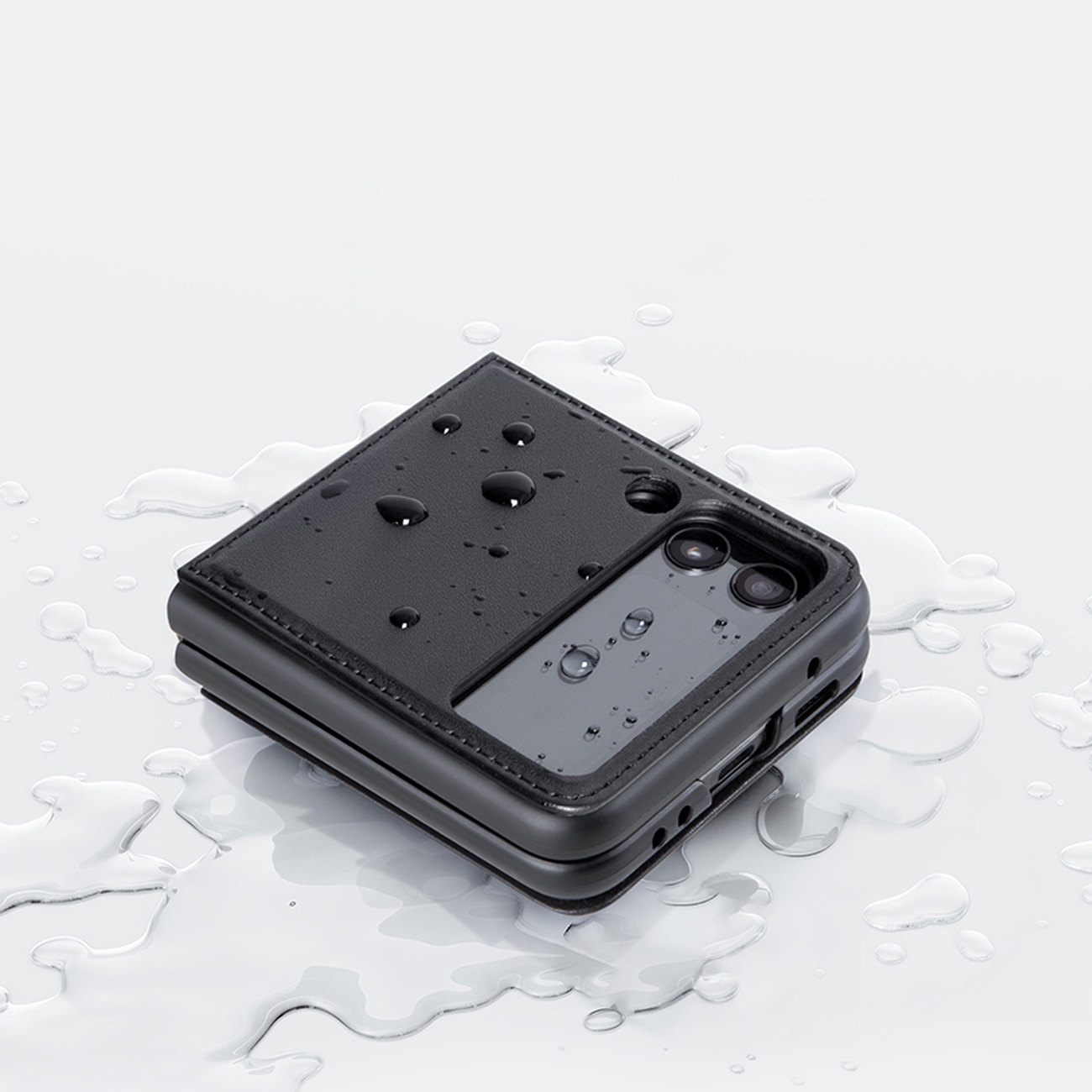 Pokrowiec sk�rzany Nillkin Qin czarny Samsung Galaxy Z Flip 3 / 9