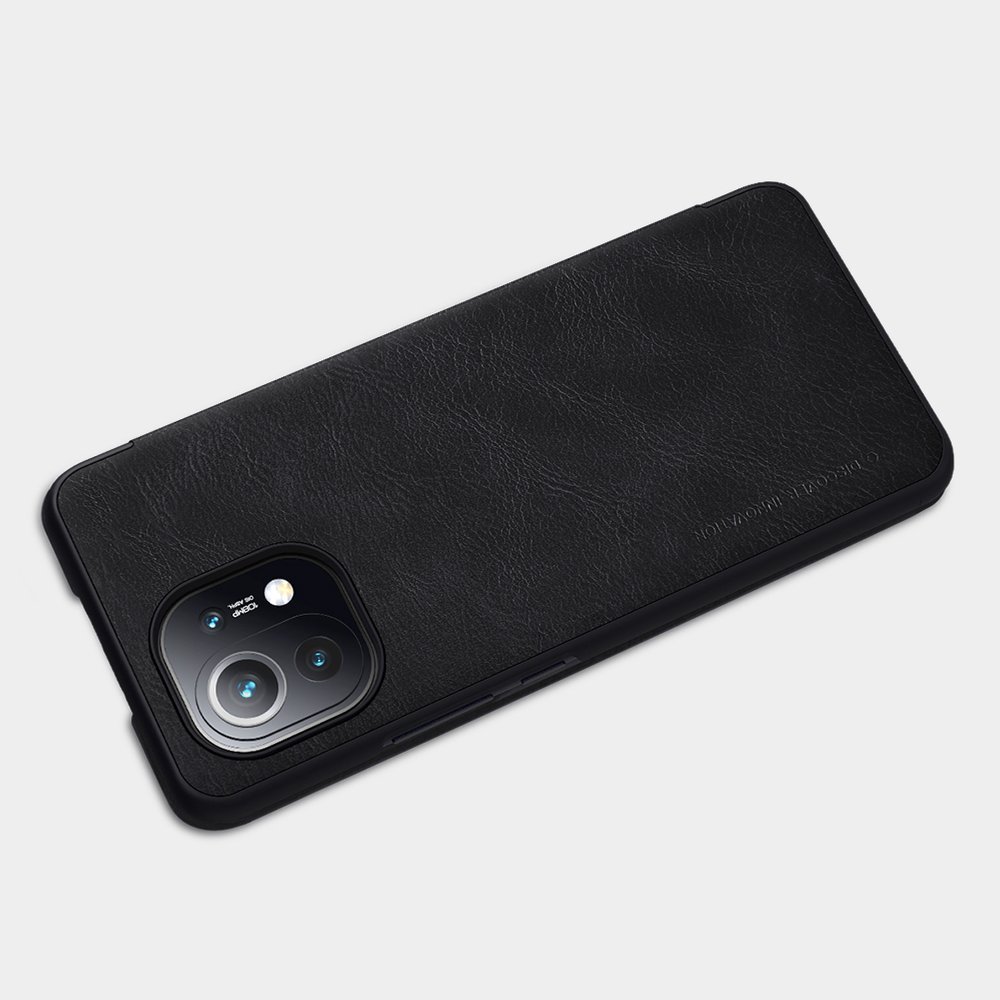 Pokrowiec sk�rzany Nillkin Qin czarny Xiaomi Mi 11 Lite 5G / 7