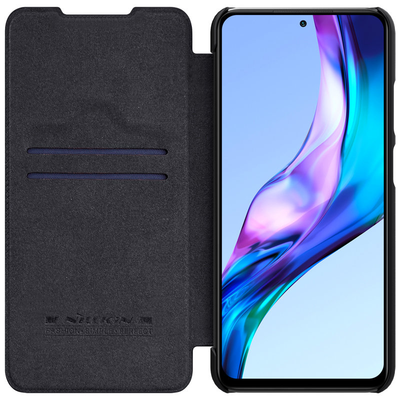 Pokrowiec skórzany Nillkin Qin czarny Xiaomi Redmi 10 / 5 Pokrowiec skórzany Nillkin Qin czarny Xiaomi Redmi 10 / 5