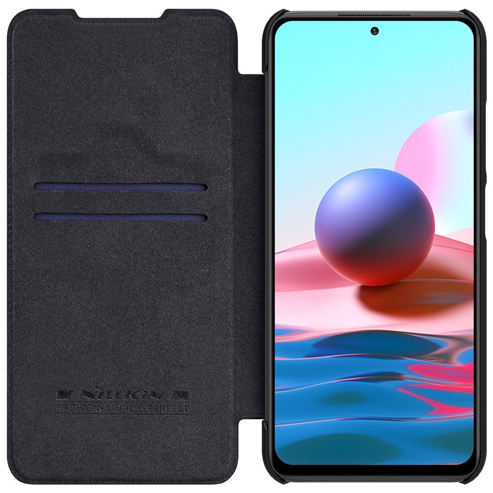 Pokrowiec sk�rzany Nillkin Qin czarny Xiaomi Redmi Note 10 5G / 6