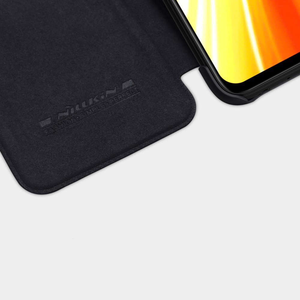 Pokrowiec skrzany Nillkin Qin czarny Xiaomi Redmi Note 8 Pro / 10