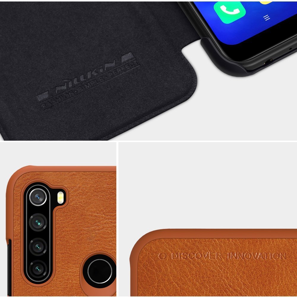 Pokrowiec sk�rzany Nillkin Qin czarny Xiaomi Redmi Note 8T / 7