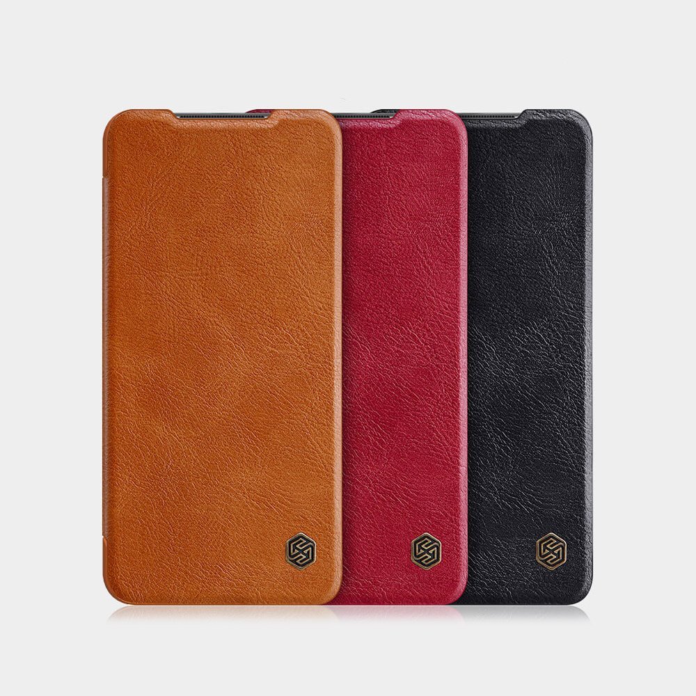 Pokrowiec sk�rzany Nillkin Qin czarny Xiaomi Redmi Note 9 / 4