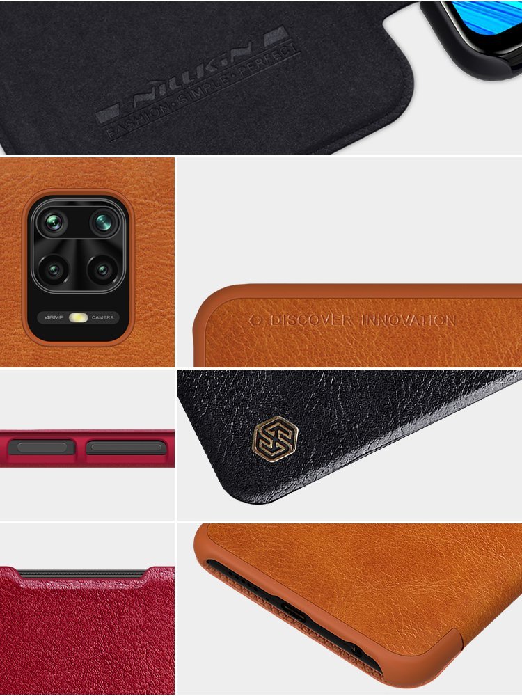 Pokrowiec sk�rzany Nillkin Qin czarny Xiaomi Redmi Note 9S / 12